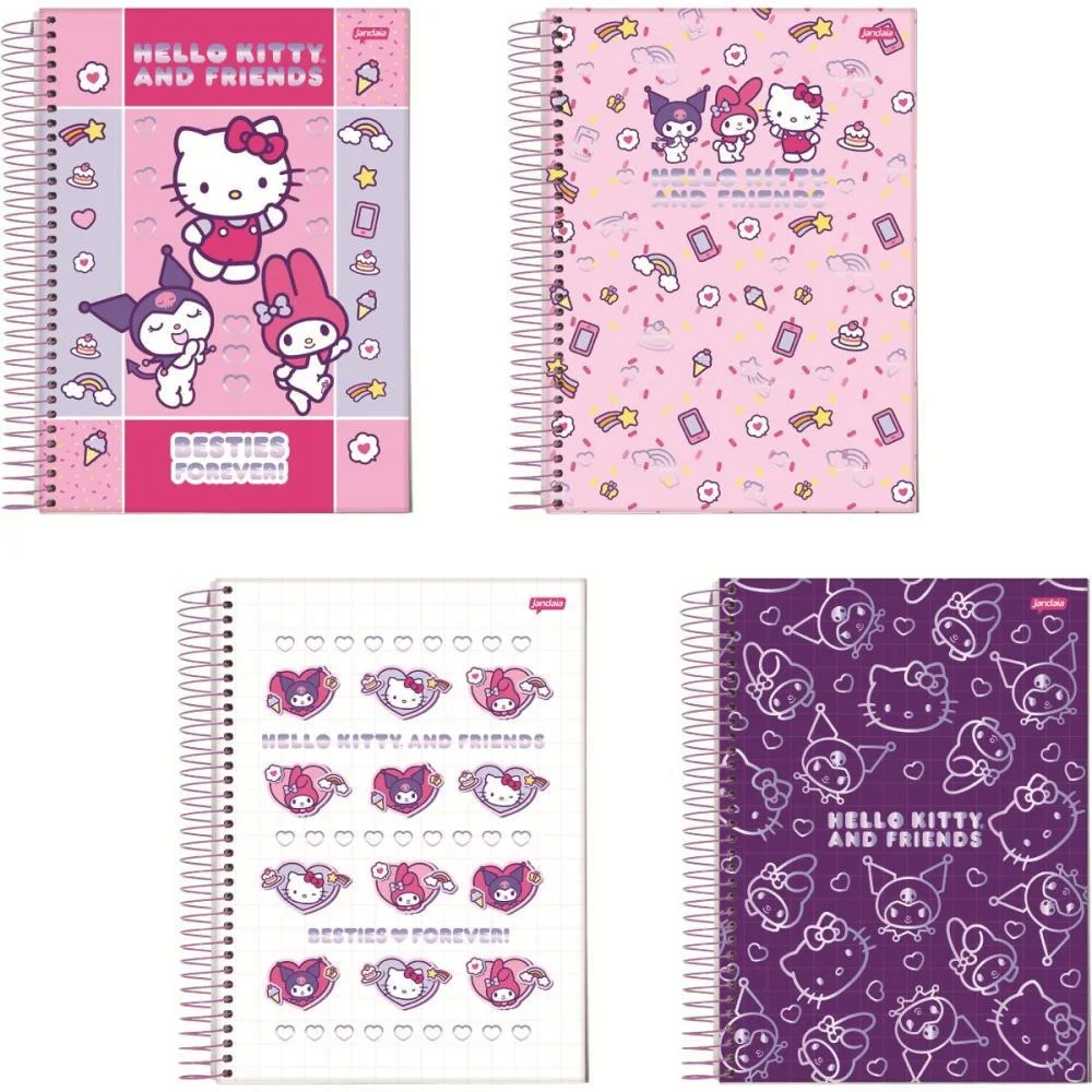 Caderno 01X1 Capa Dura Besties Forever 80Fls. I.a Jandaia (Pct.c/04)