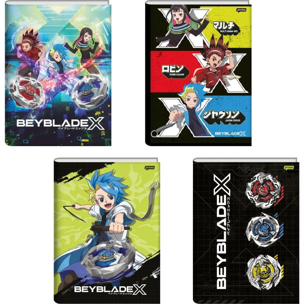 Caderno Brochurao Capa Dura Beyblade 80Fls. Jandaia (Pct.c/05)