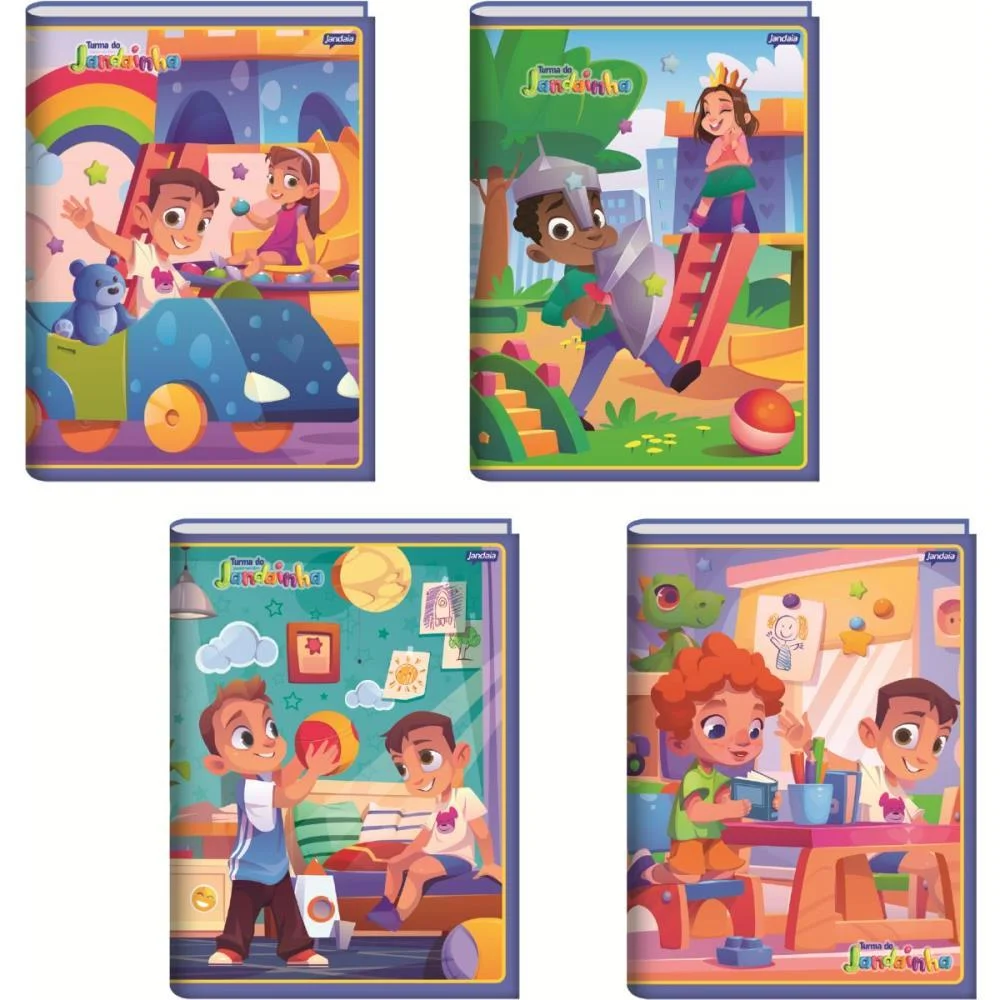 Caderno Brochurao Capa Dura Jandainha Masculino 80Fls. Jandaia (Pct.c/05)