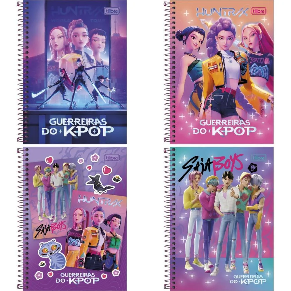 Caderno Espiral Pequeno Capa Dura Guerreiras Do K-Pop 80Fls Tilibra (Pct.c/04)