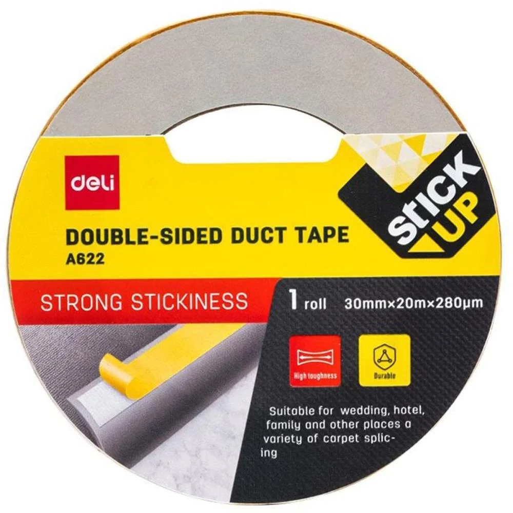 Fita Dupla Face Fixadora Carpete Amar.30Mmx20M Deli