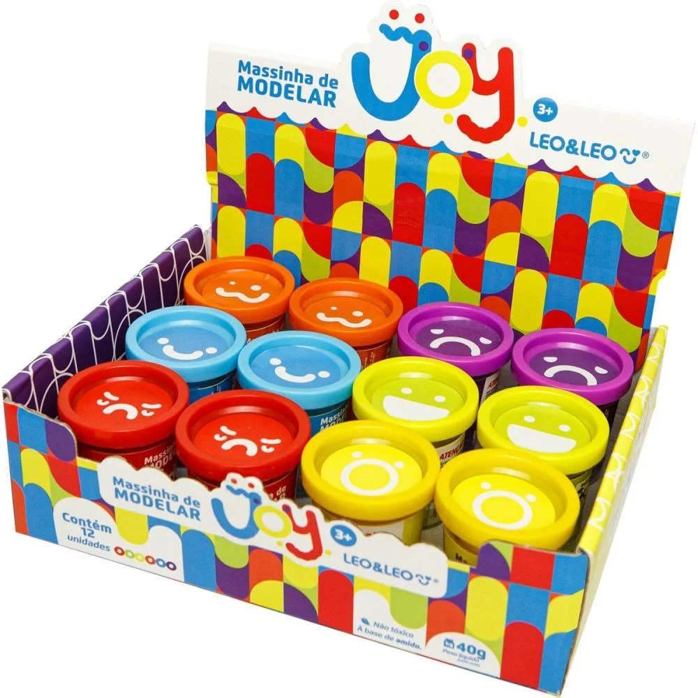 Massa Para Modelar Criativa Color Joy 6Cores 40G Leonora Com 12 Peças