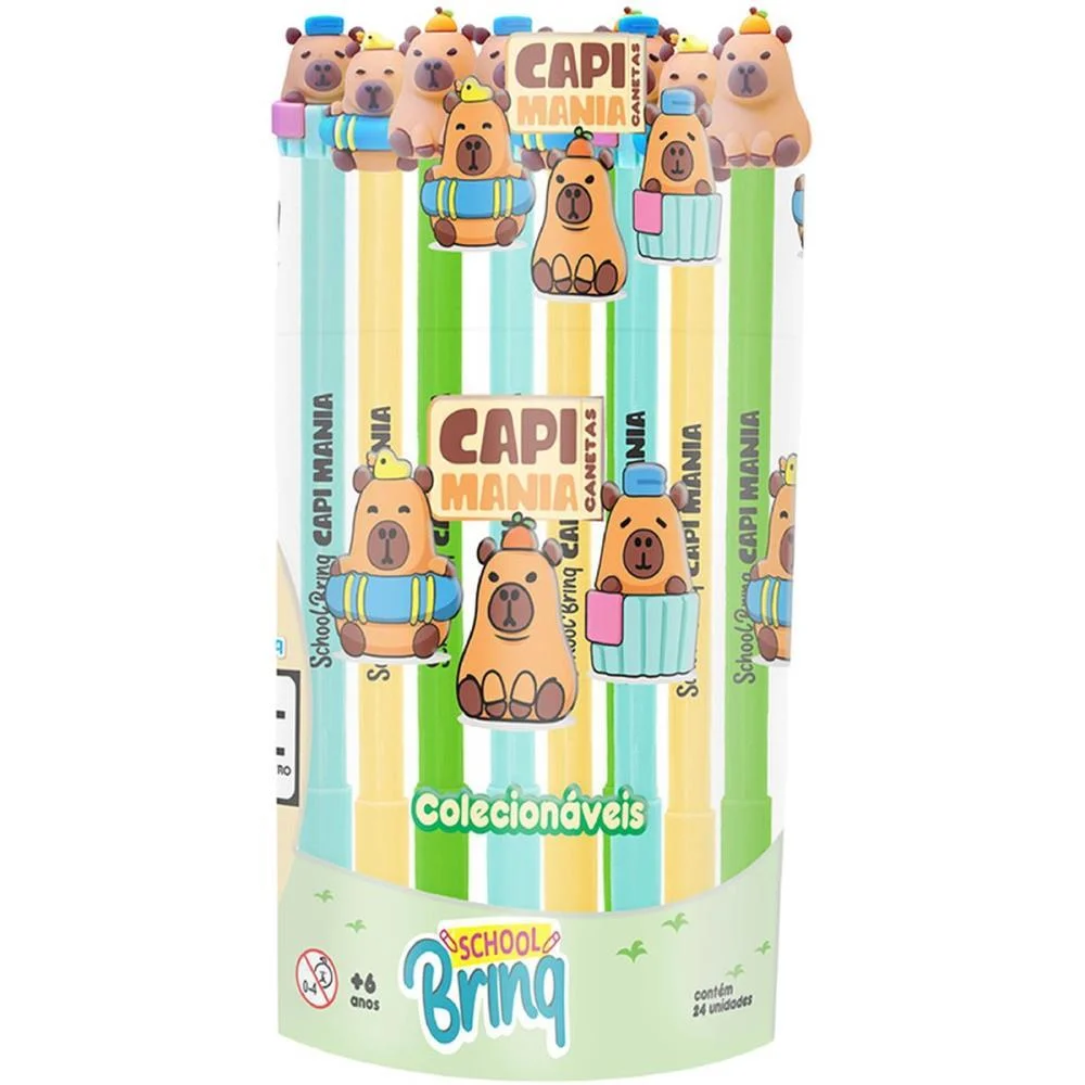 Caneta Gel Capivara 3Mod.(S) Polibrinq (Pote.c/24)