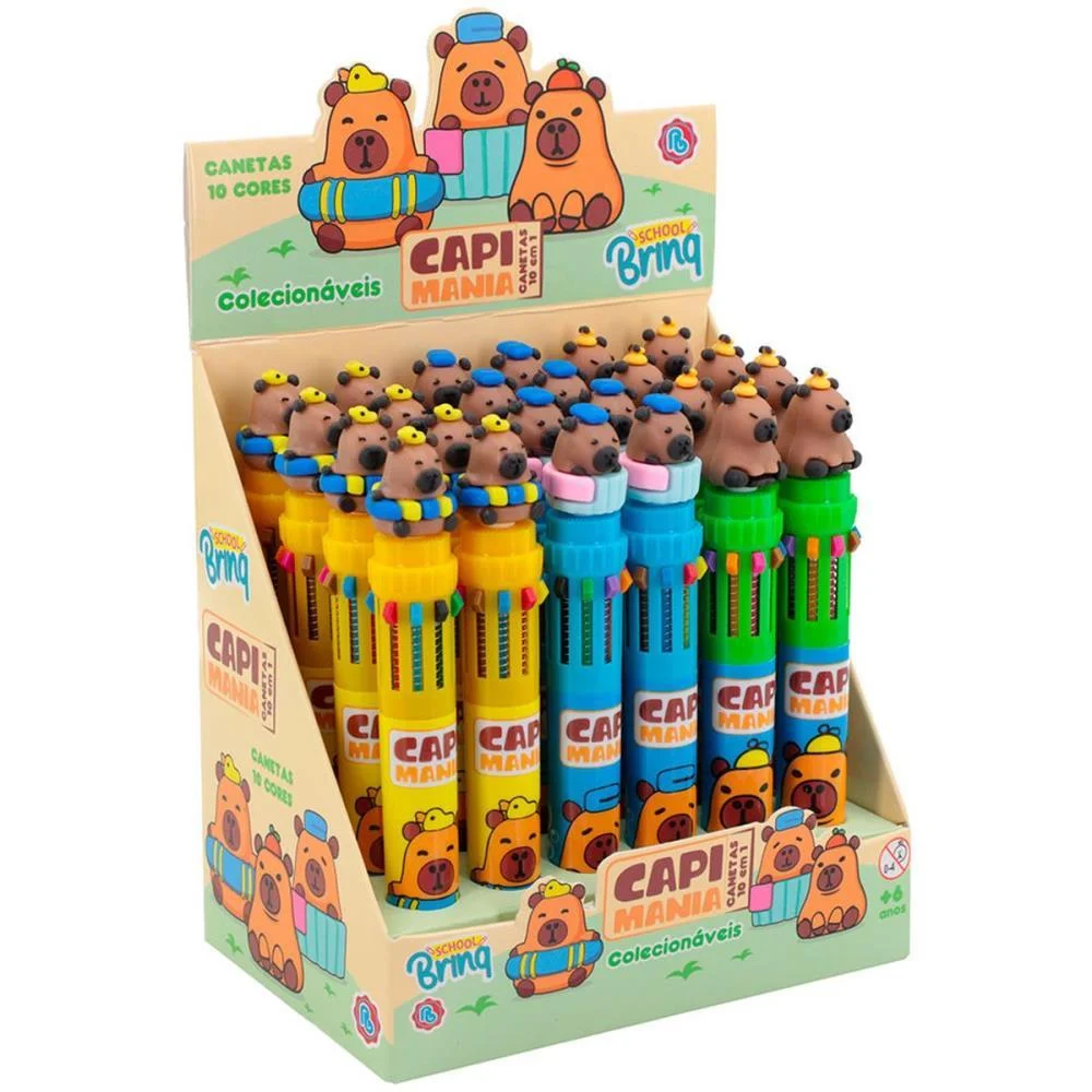 Caneta Gel Capivara 10Em1 (S) Polibrinq C/ 24 Unidades