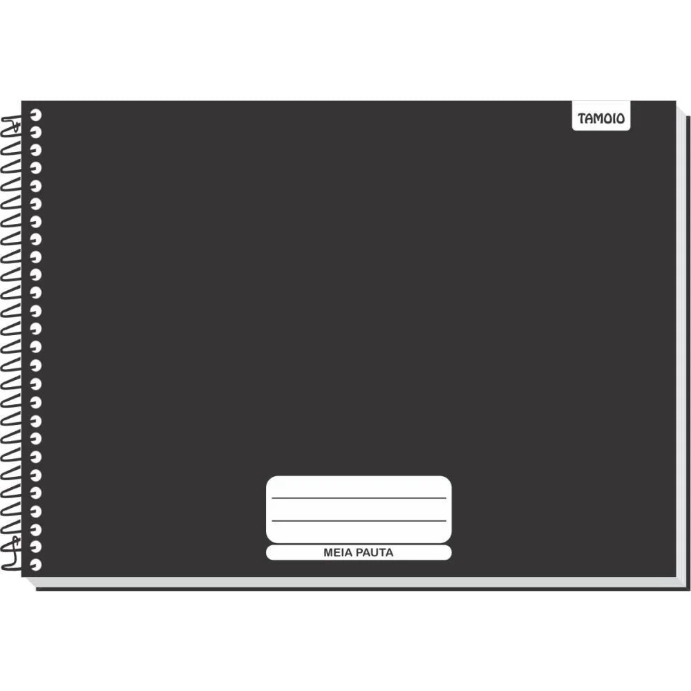 Caderno Desenho Univ Capa Dura Preto Liso 96F Espiral Tamoio (Pct.c/04)