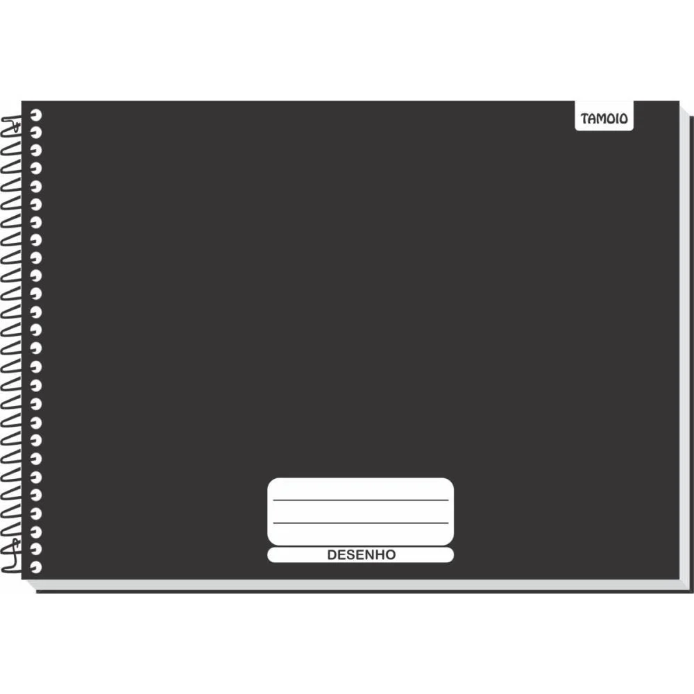 Caderno Desenho Milimetrado Preto Liso 48F Univ Espiral Cd Tamoio (Pct.c/04)