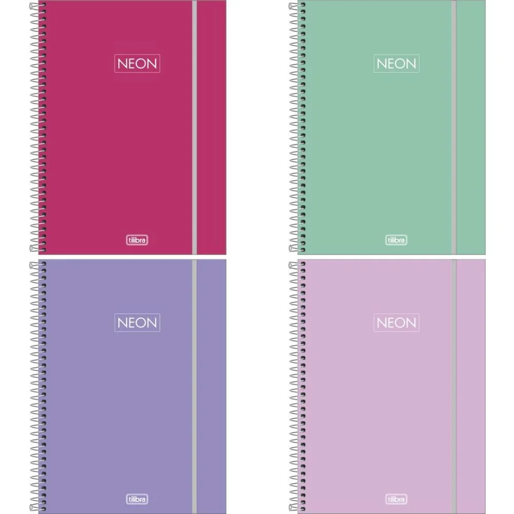 Caderno 01X1 Capa Dura Neon Fit 80Fls Feminino Tilibra (Pct.c/05)