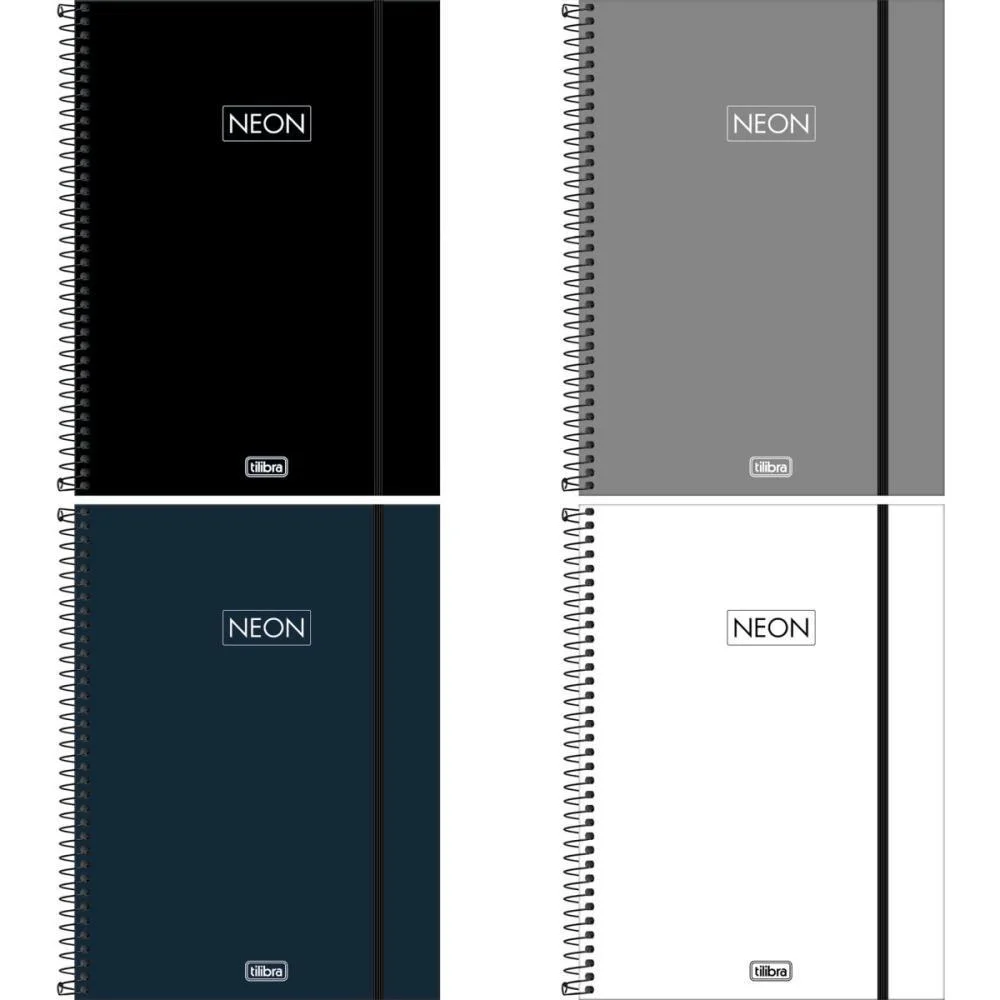 Caderno 01X1 Capa Dura Neon Fit 80Fls Pp Masculino Tilibra (Pct.c/05)