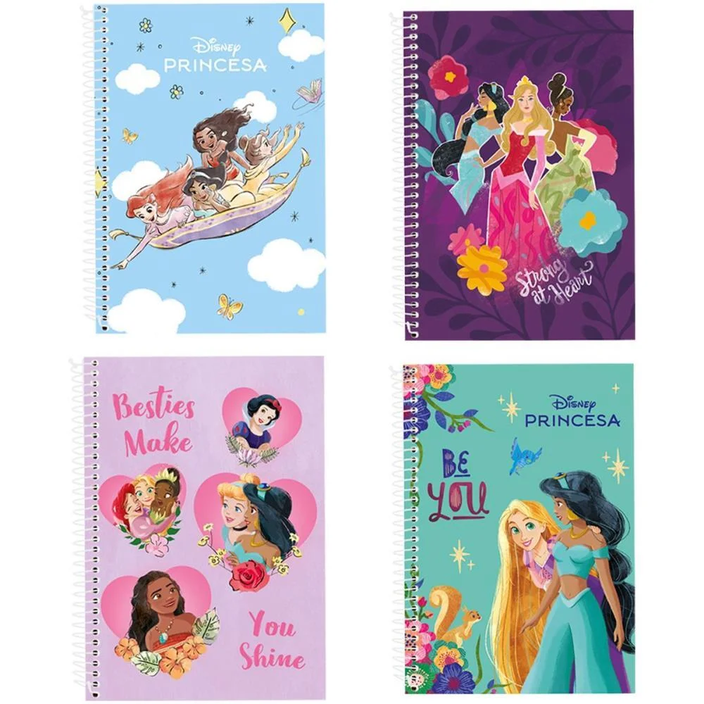 Caderno 10X1 Capa Dura Princesas 160Fls Culturama (Pct.c/03)