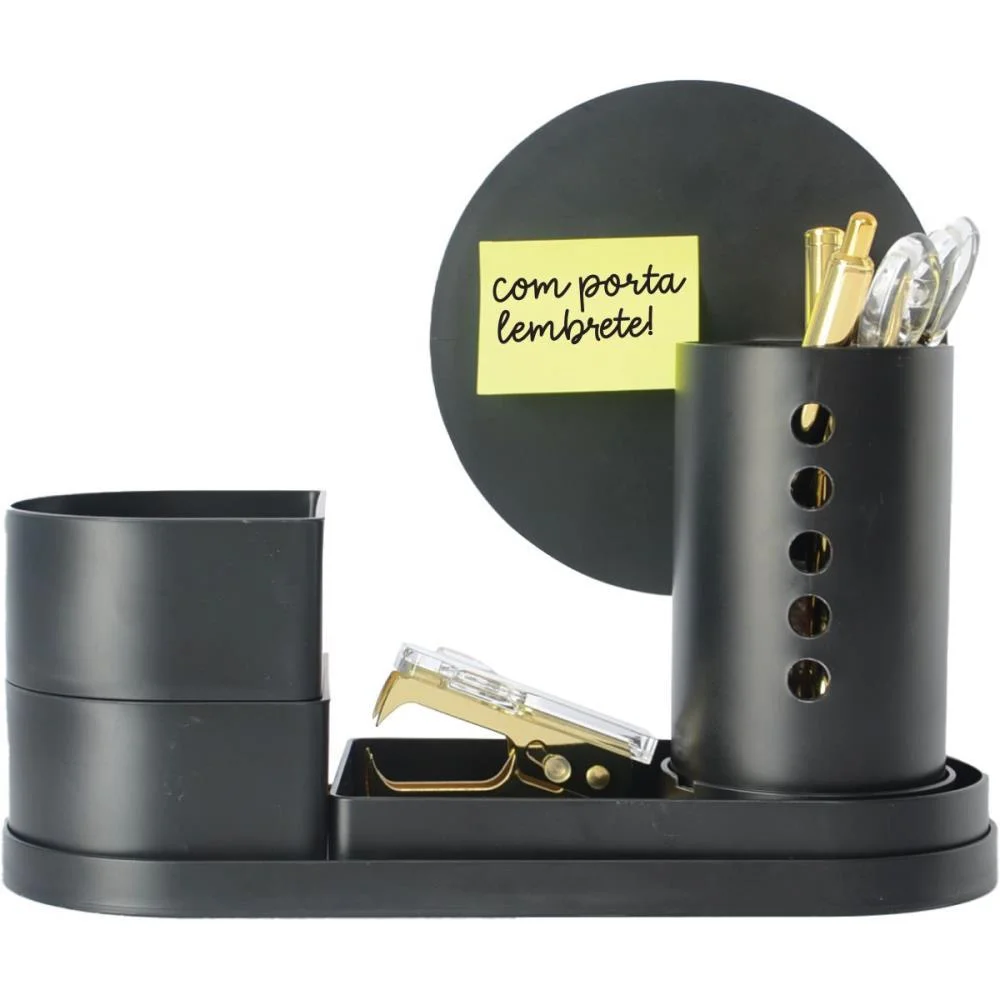 Acessorio Para Mesa Organizador Collage Preto 5 Pe Polibras (Kit)