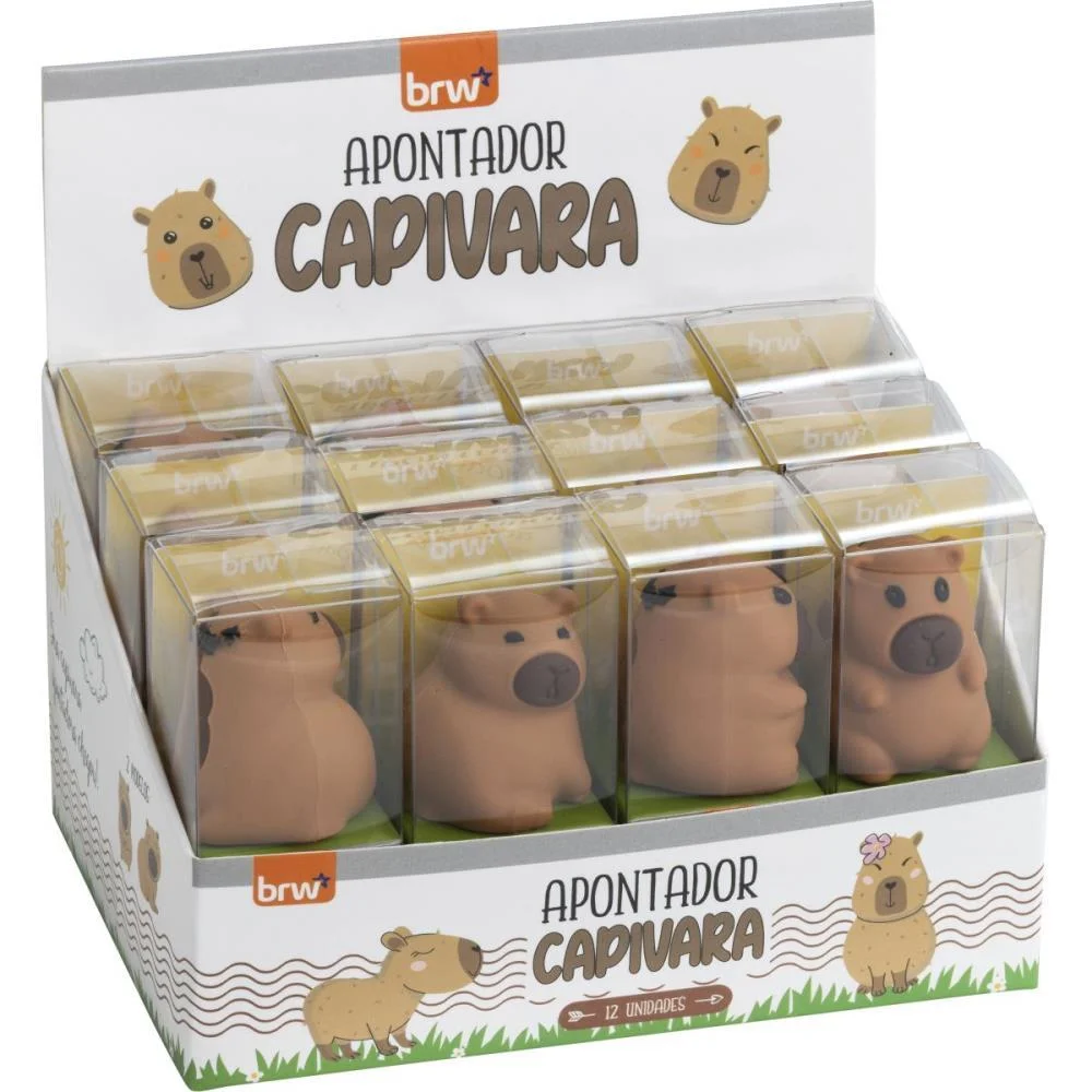 Apontador Sem Deposito Capivara Plastico (S) Brw C/ 12 Unidades