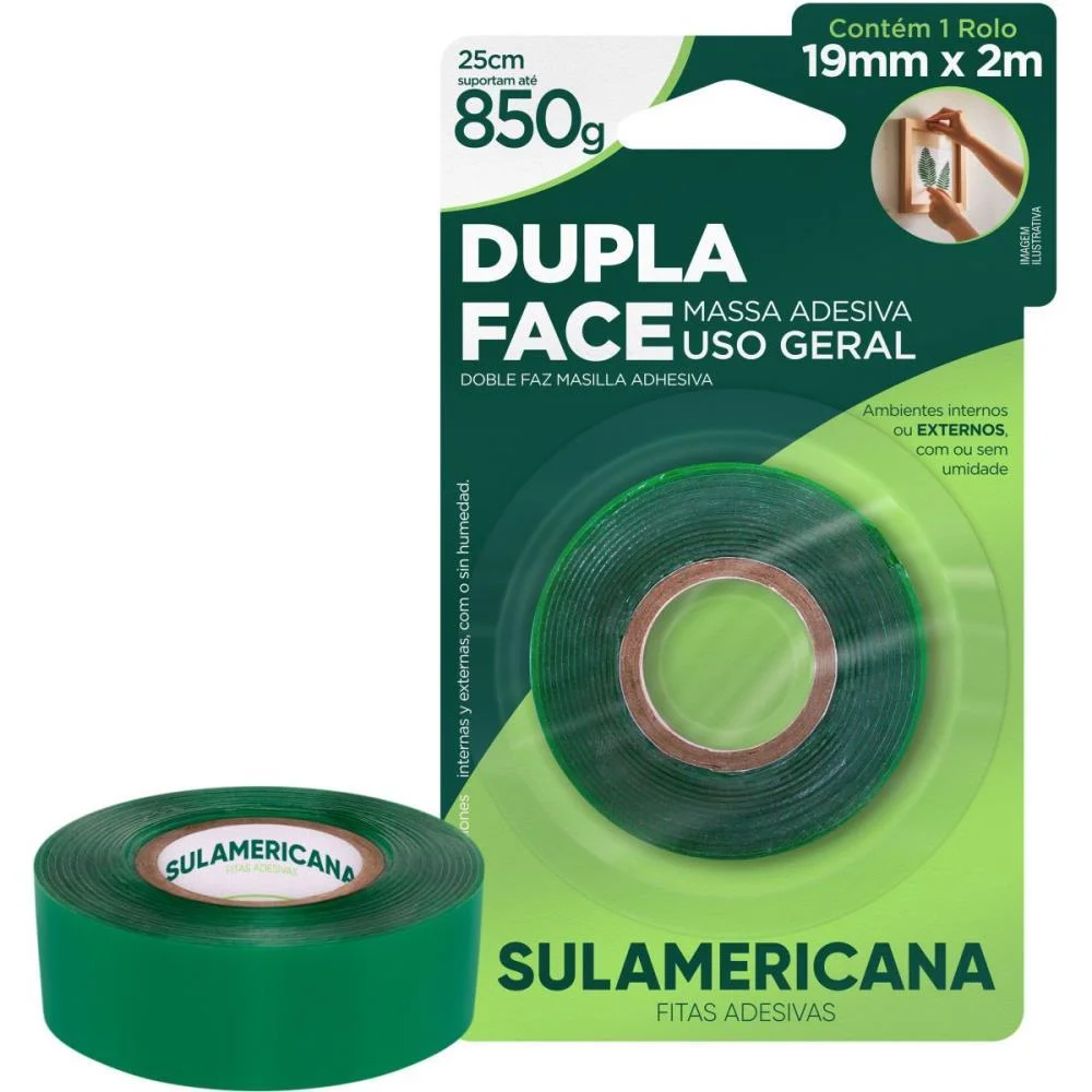 Fita Dupla Face Massa Acrilica 19Mmx2M. Sulamericana