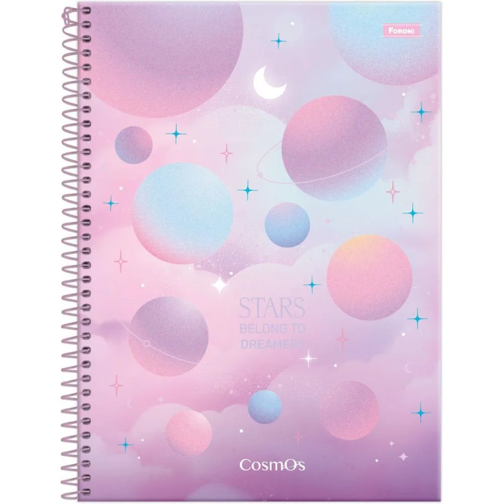 Caderno Espiral Pequeno Capa Dura Cosmos 80Fls Foroni (Pct.c/05)