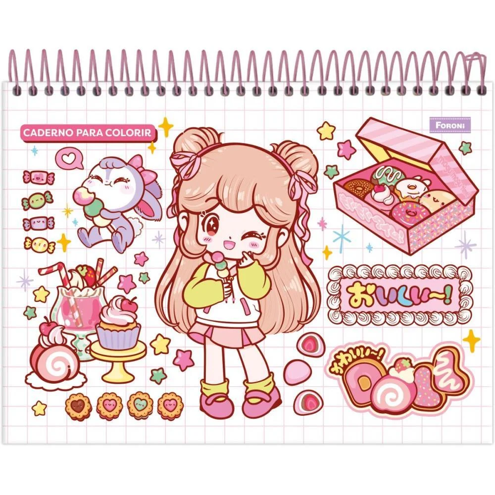 Caderno Desenho Univ Capa Dura Doll Para Colorir 24Fls Foroni (Pct.c/04)