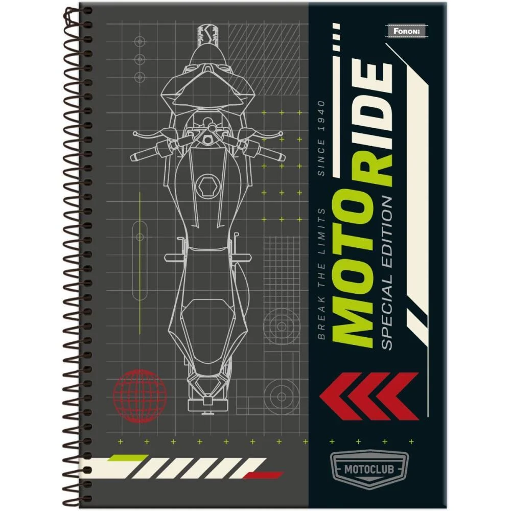Caderno 01X1 Capa Dura Motoclub 80F Foroni (Pct.c/04)