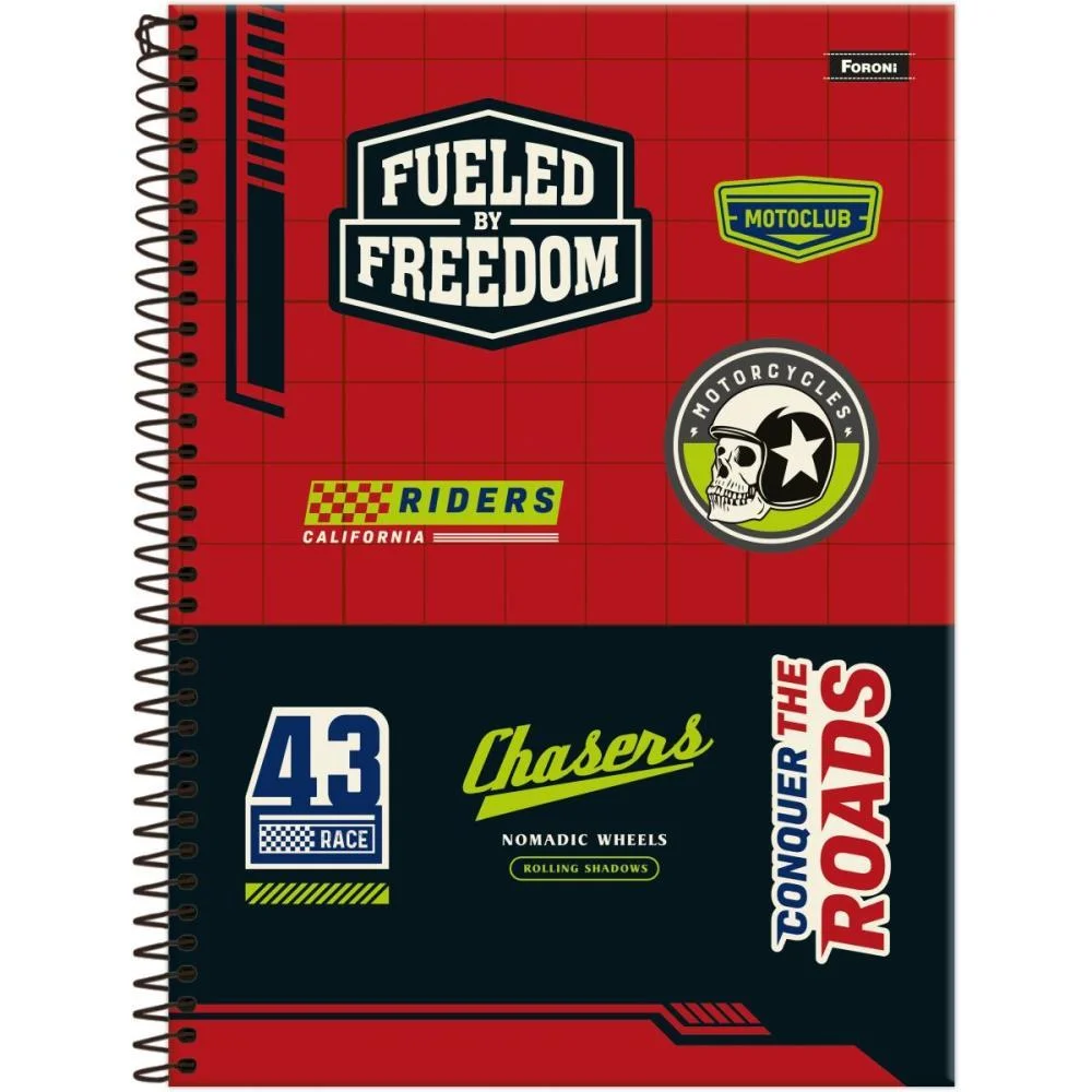 Caderno 10X1 Capa Dura Motoclub 160F Foroni (Pct.c/04)