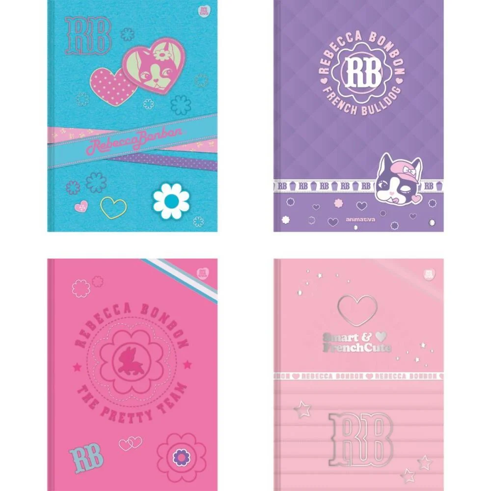 Caderno Brochurao Capa Dura Rebecca Bonbon 80F Animativa (Pct.c/05)