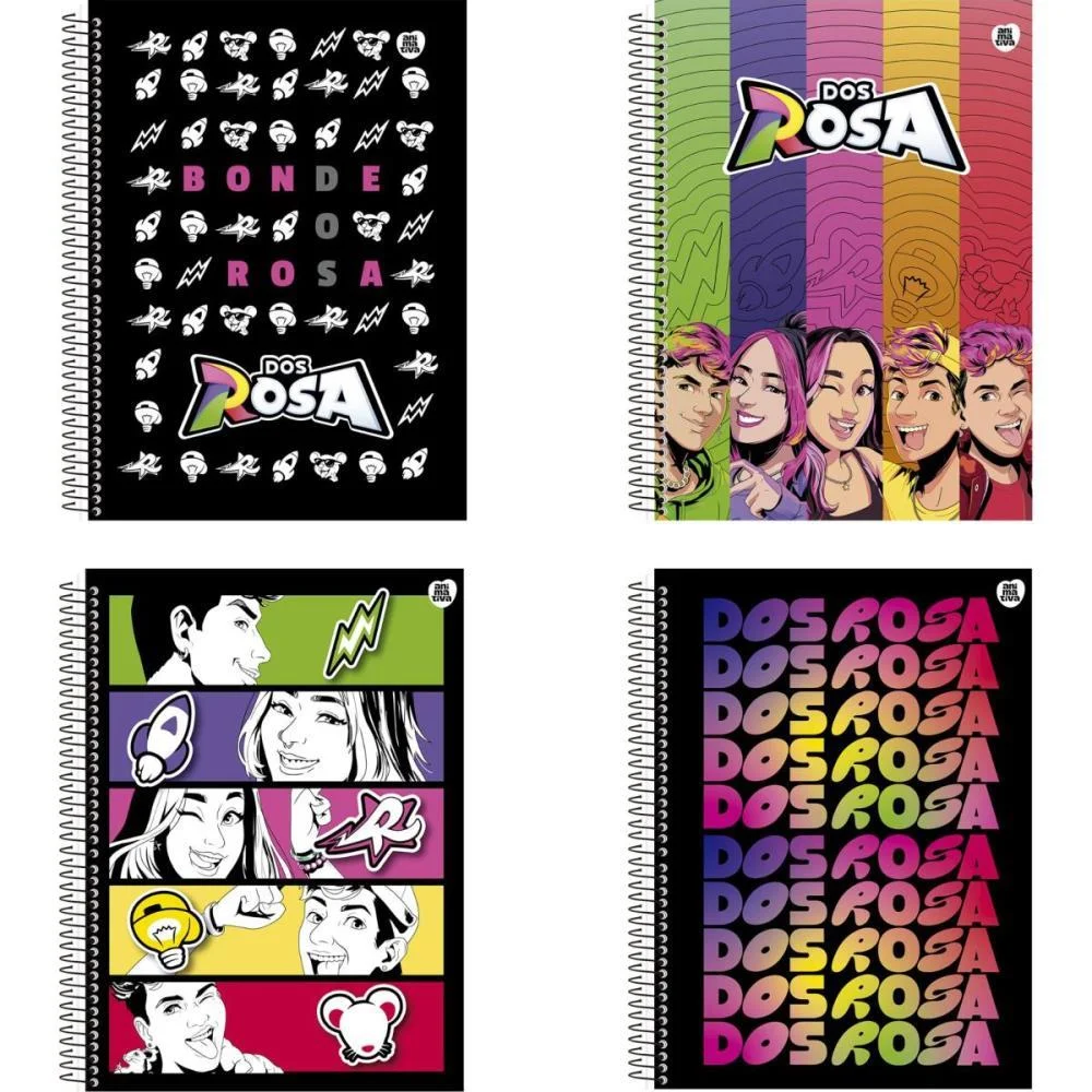 Caderno 01X1 Capa Dura Dos Rosa 80F Animativa (Pct.c/04)