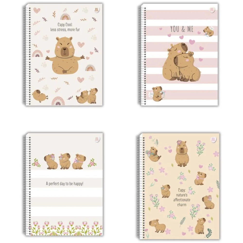 Caderno 01X1 Capa Dura Capycuties 80F Animativa (Pct.c/04)