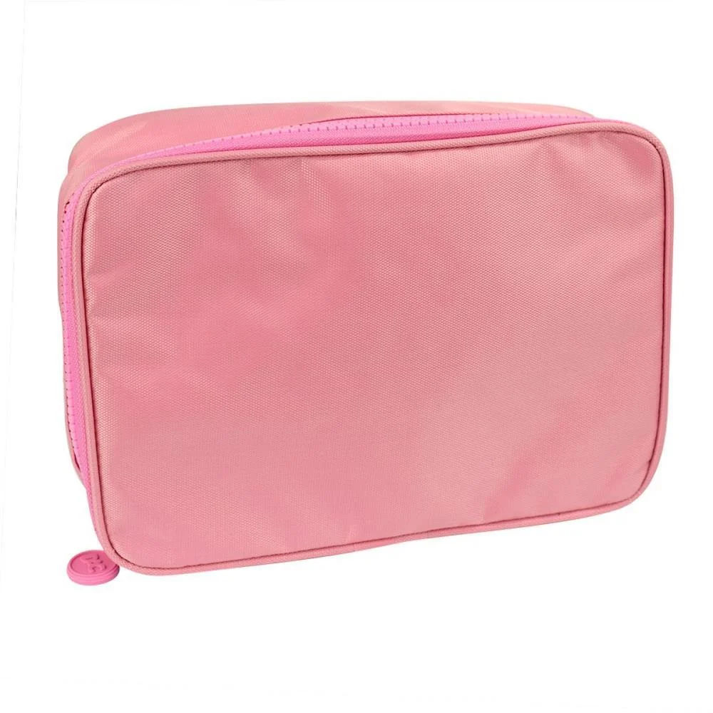 Estojo Box Tecido Rosa C/Divisorias Dac