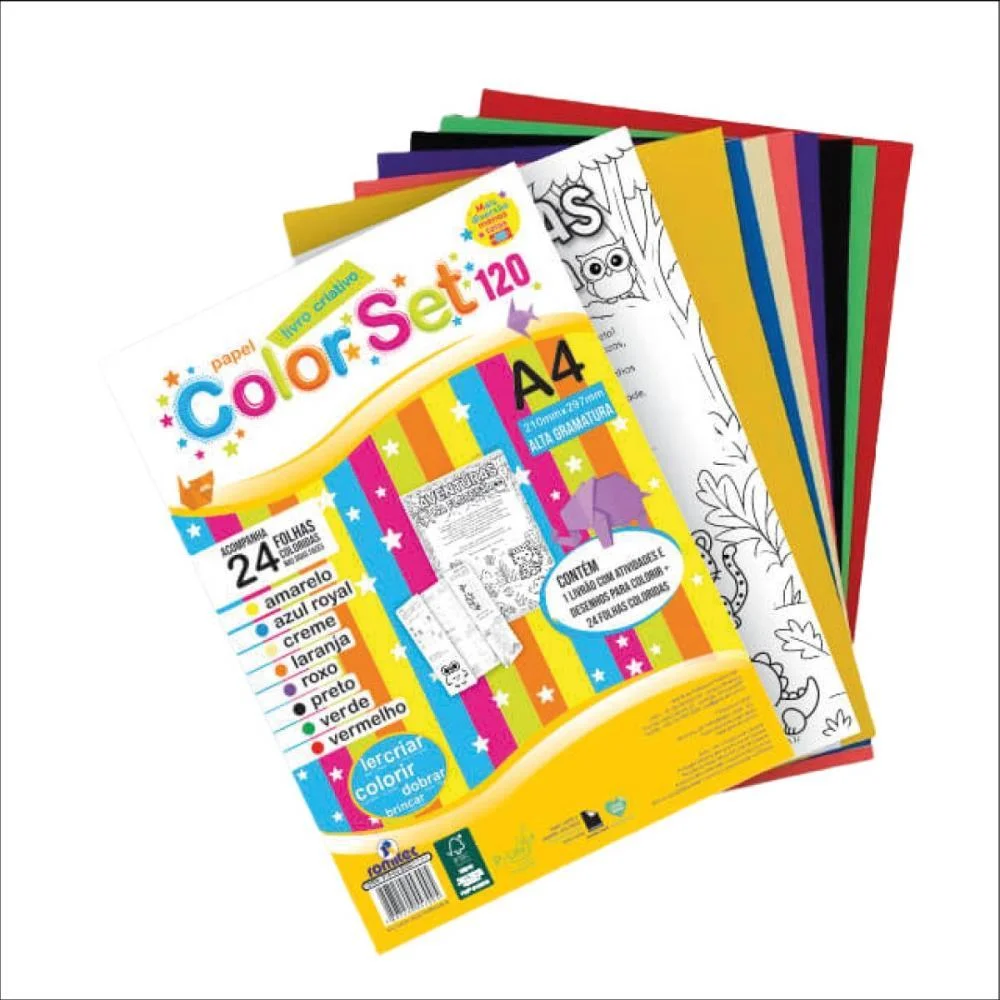 Bloco Para Educacao Artistica Color Set C/Livro A4 120G 24Fl Romitec