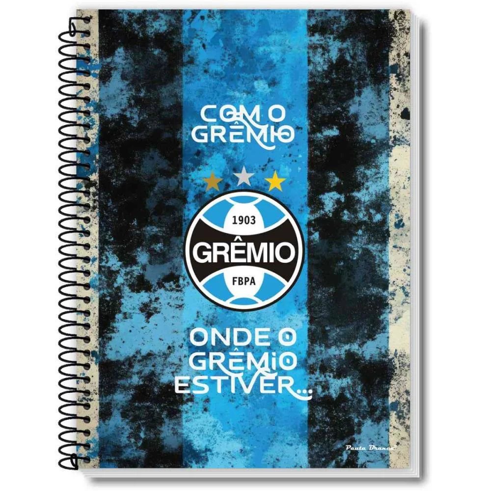 Caderno 01X1 Capa Dura Gremio 80Fls Pauta Branca (Pct.c/03)