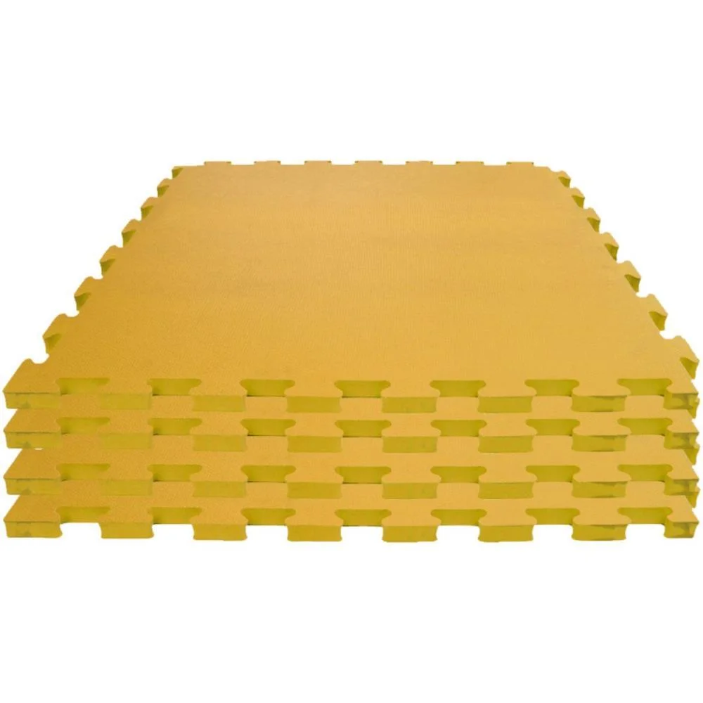 Tatame 04 Placas 1X1Mx1Cm Amarelo Evamax (Pacote)