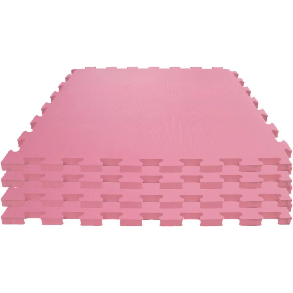 Tatame 04 Placas 1X1Mx1Cm Rosa Evamax (Pacote)