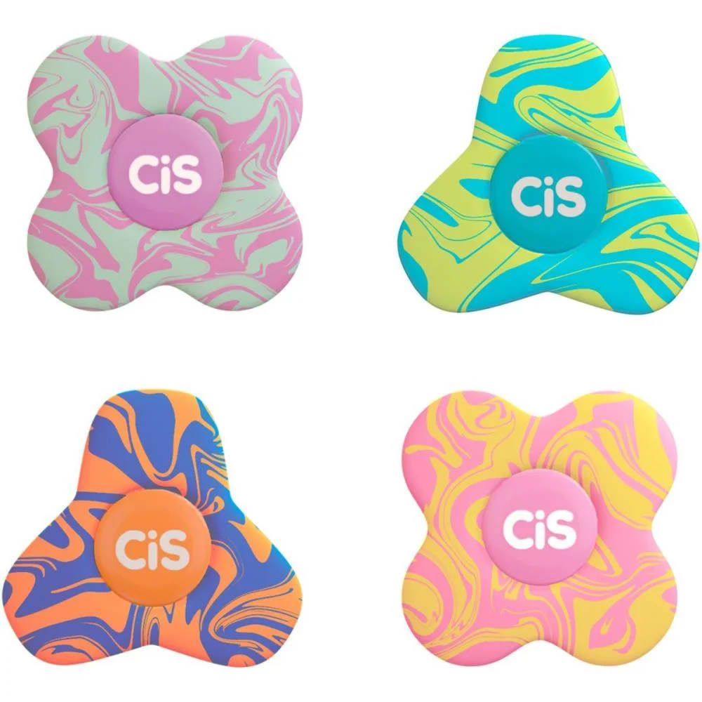 Borracha Decorada Cis Spin 4 Cores Sortidas Sertic C/ 12 Unidades