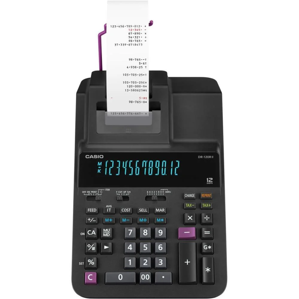 Calculadora De Impressao 12Dig.reimpressao Preta Bivolt Casio