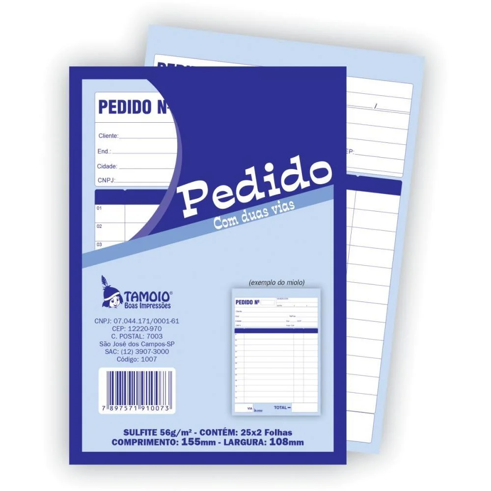 Impresso Talao De Pedido 1/36 2 Vias 25 Folhas Tamoio (Pct.c/05)