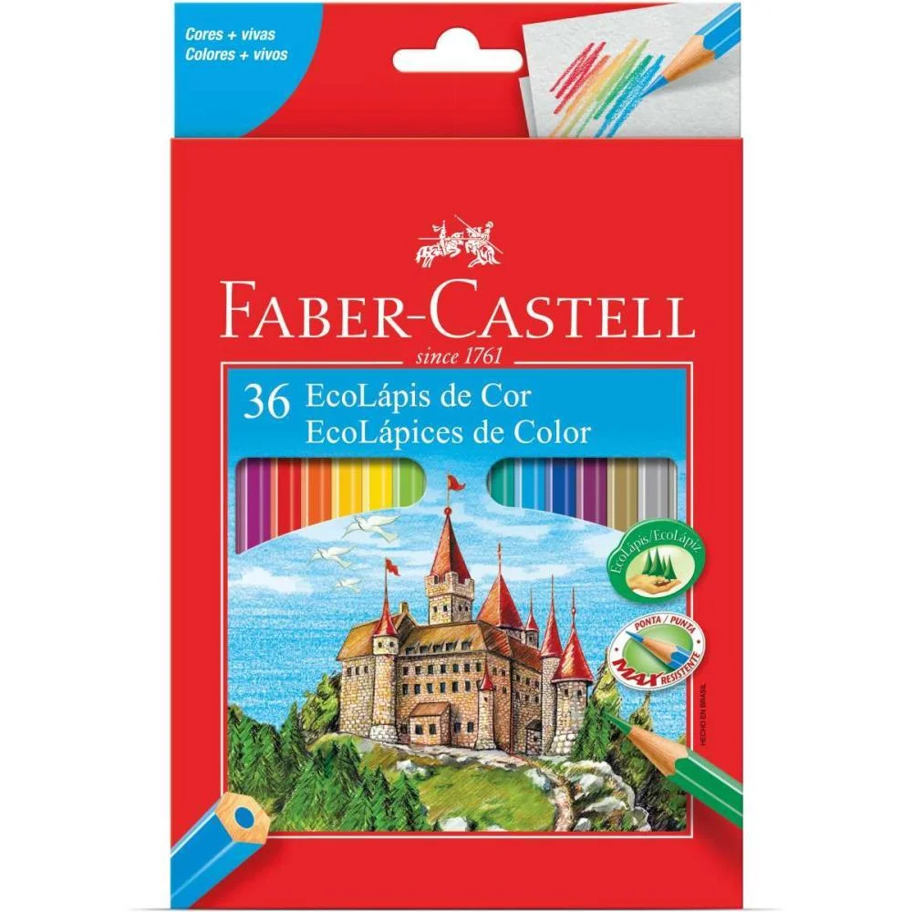 Lapis De Cor Sextavado Ecolapis 36 Cores Faber-Castell (Pct.c/04)