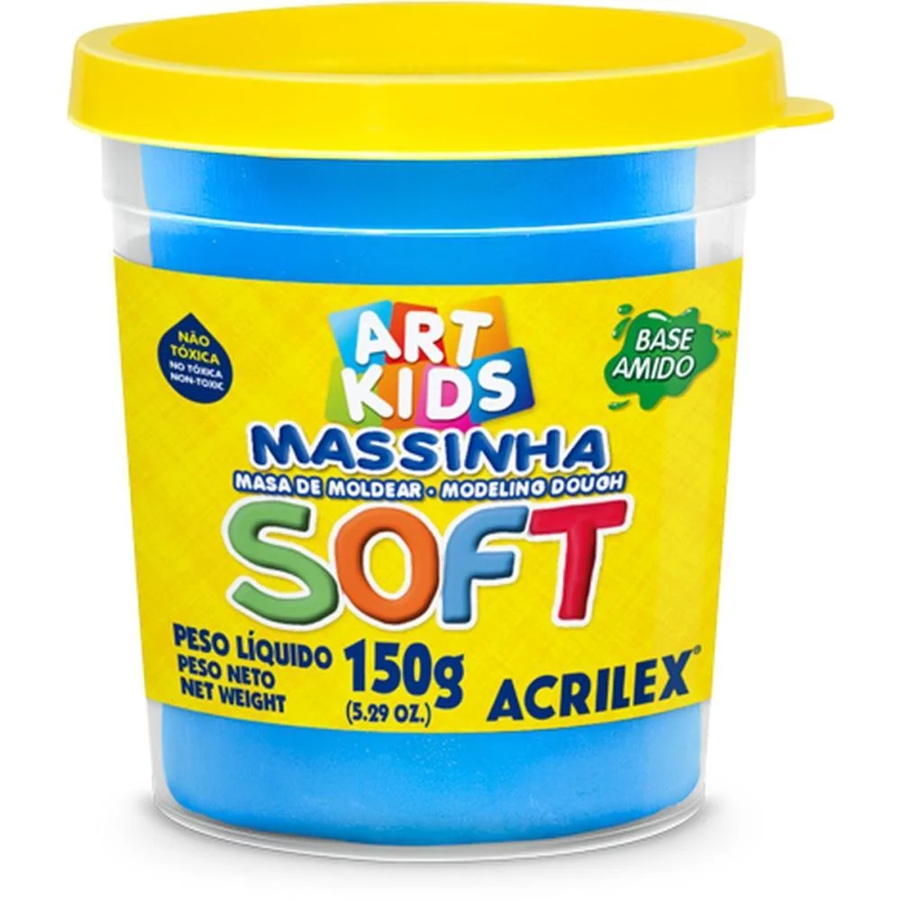 Massa Para Modelar Soft 150G.azul Bs.amido Acrilex (Pote)