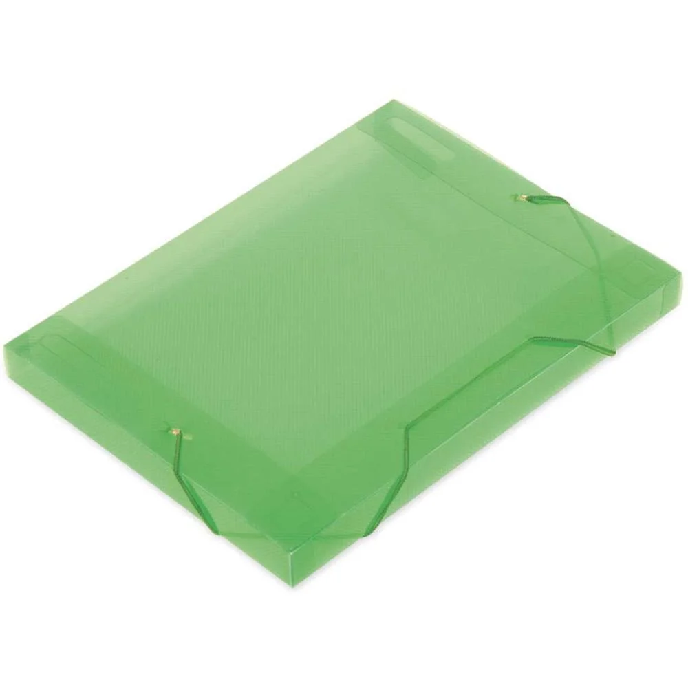 Pasta Aba Elastica Plastica Oficio 30Mm Verde Soft Polibras (Pct.c/10)