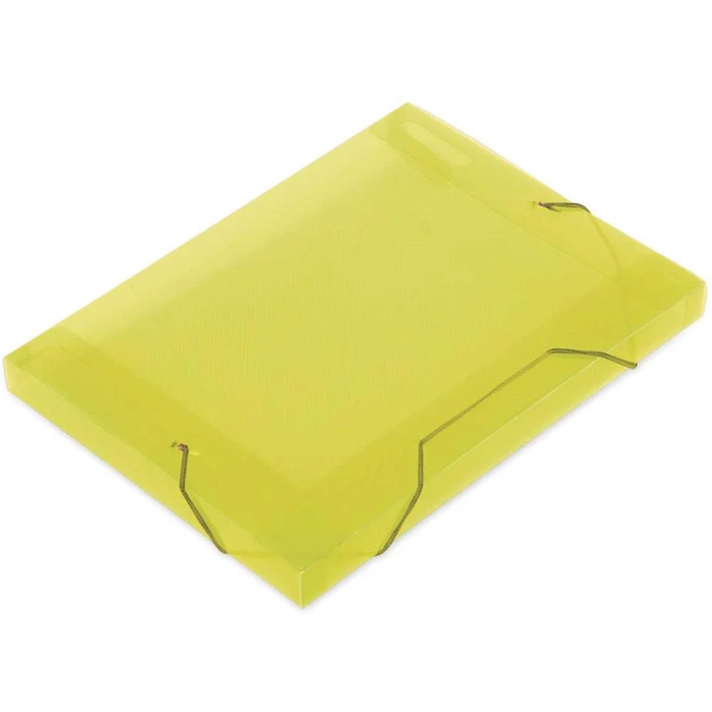 Pasta Aba Elastica Plastica Oficio 30Mm Amarela Soft Polibras (Pct.c/10)