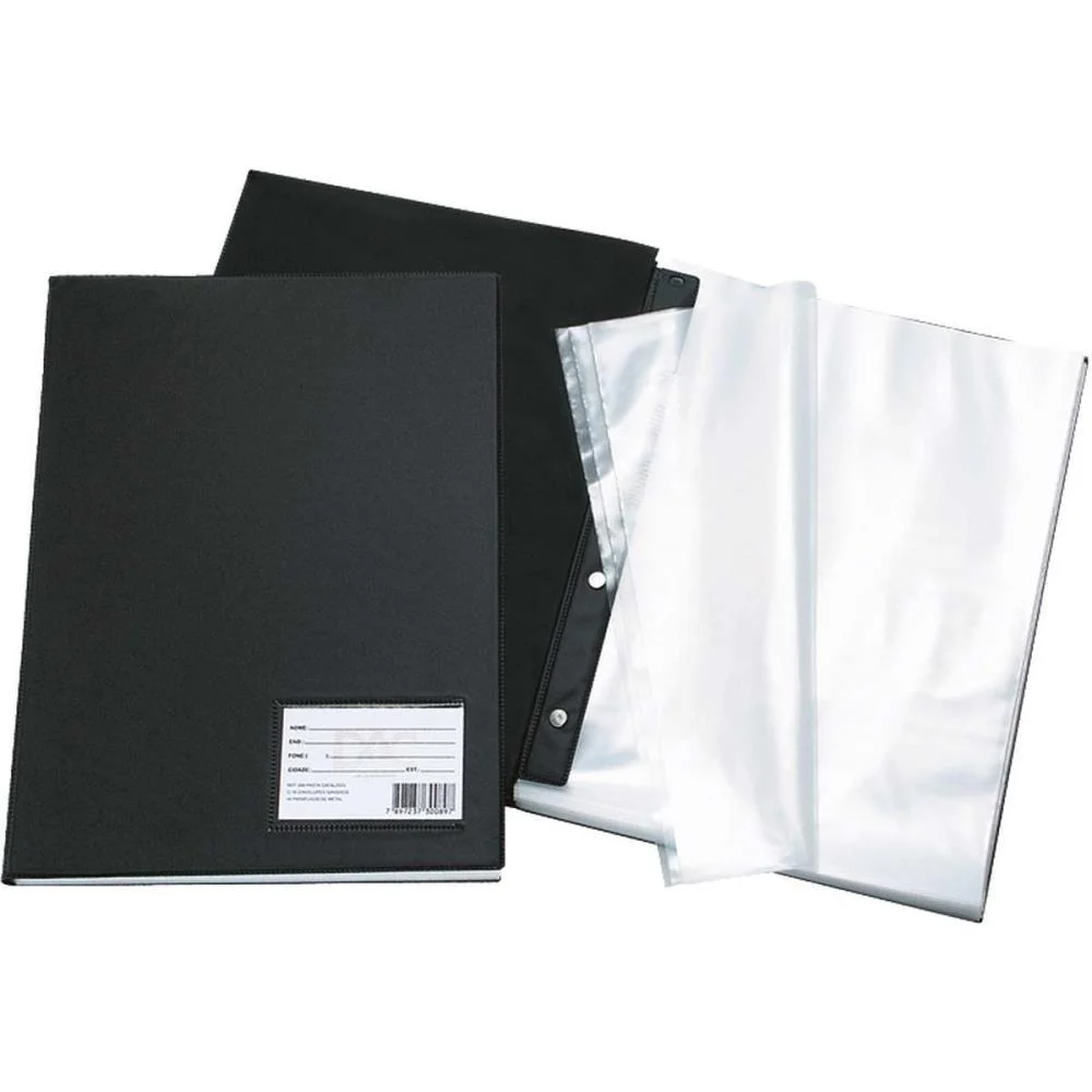 Pasta Catalogo Oficio 10 Env. Finos Preta Dac (Pct.c/10)