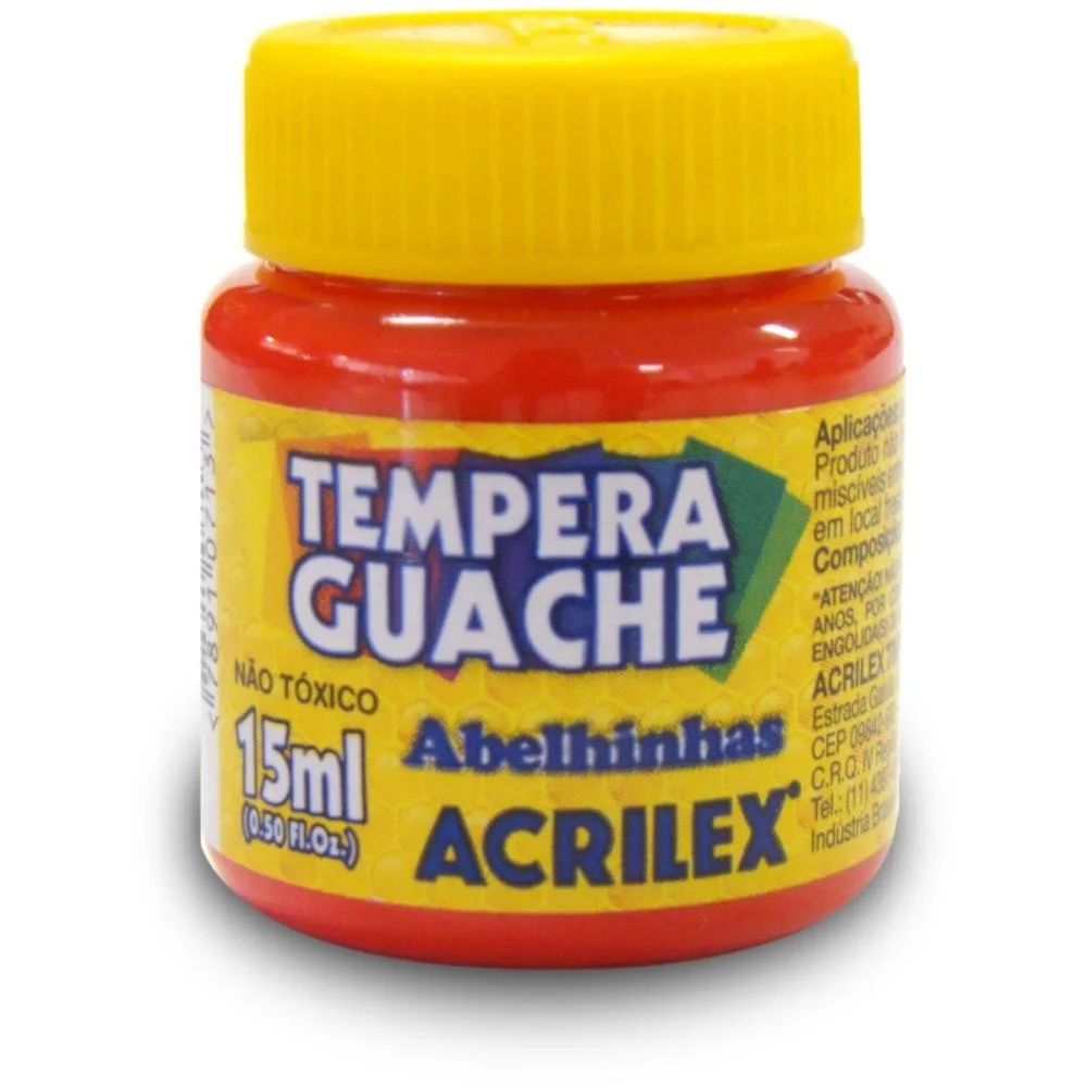 Tinta Guache 015Ml Vermelho Fogo Acrilex (Duzia)