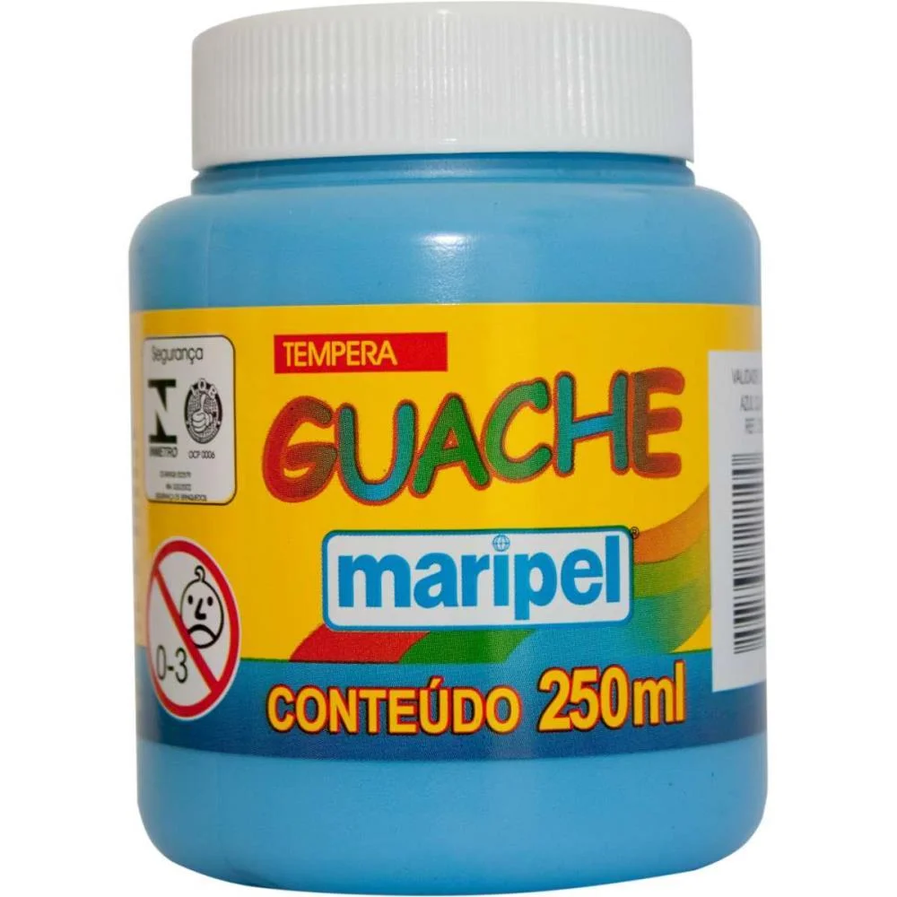 Tinta Guache 250Ml Azul Claro Maripel (Cx.c/06)