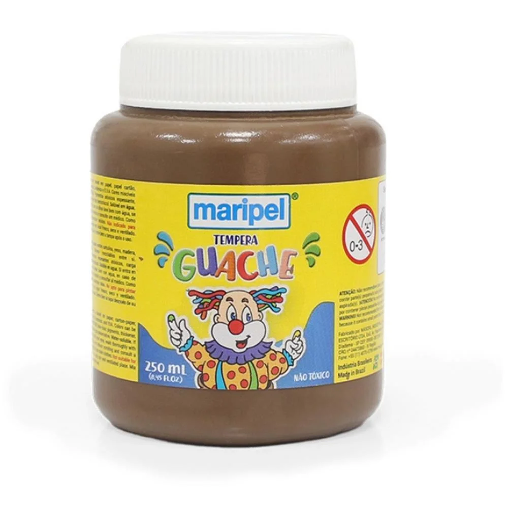 Tinta Guache 250Ml Marrom Maripel (Cx.c/06)