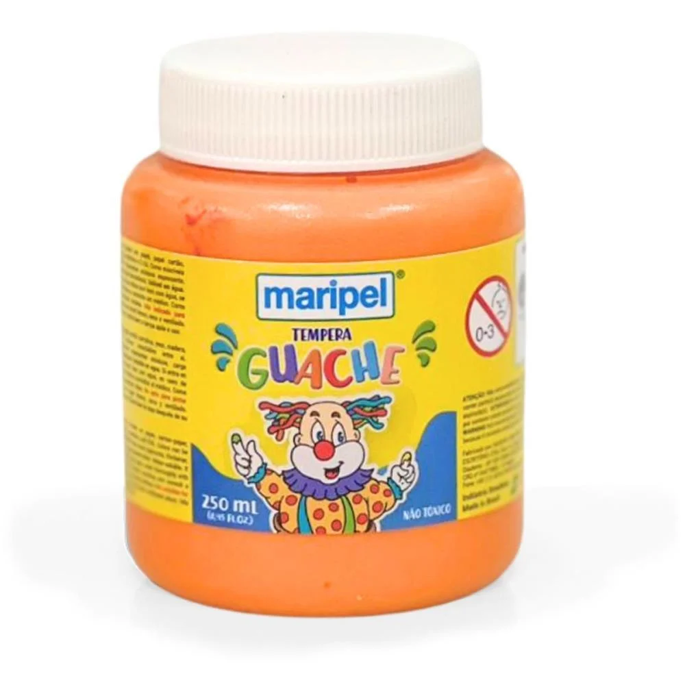Tinta Guache 250Ml Laranja Maripel (Cx.c/06)