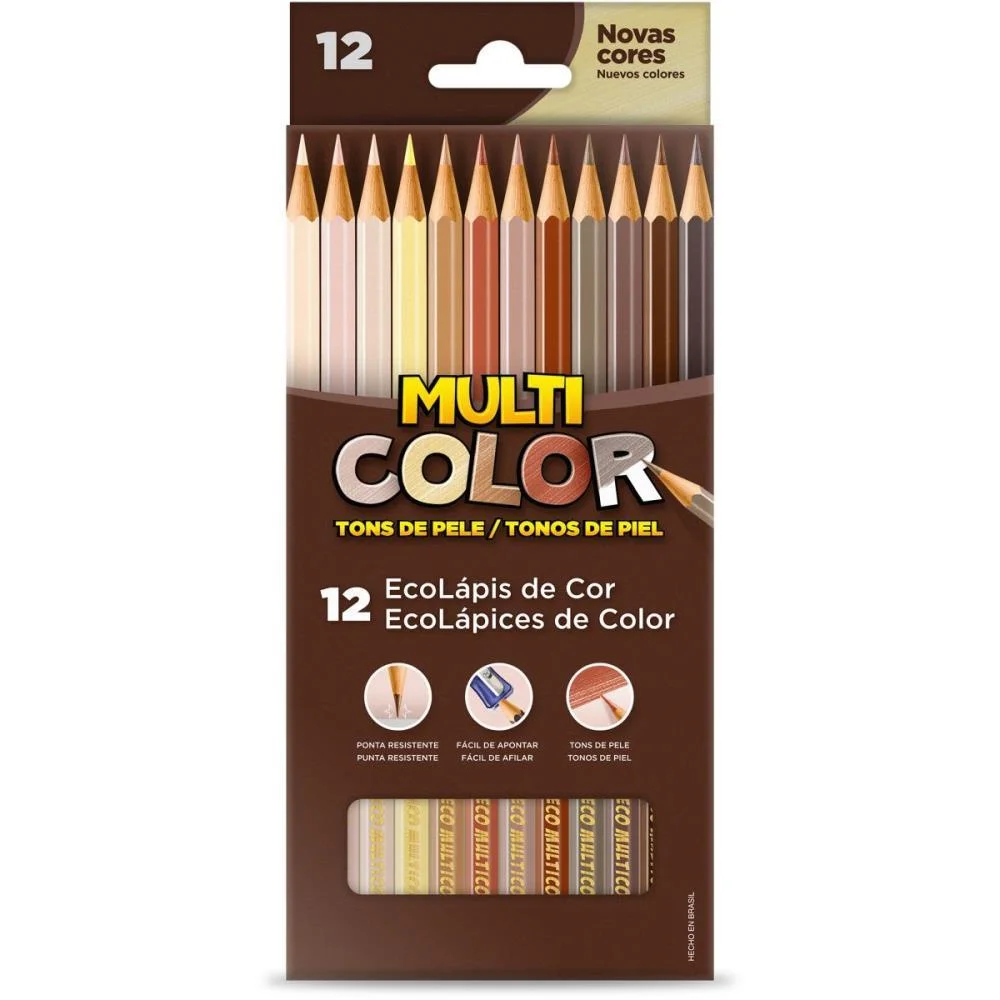 Lapis De Cor Sextavado Multicolor Eco 12 Cores Etnias Faber-Castell (Pct.c/12)