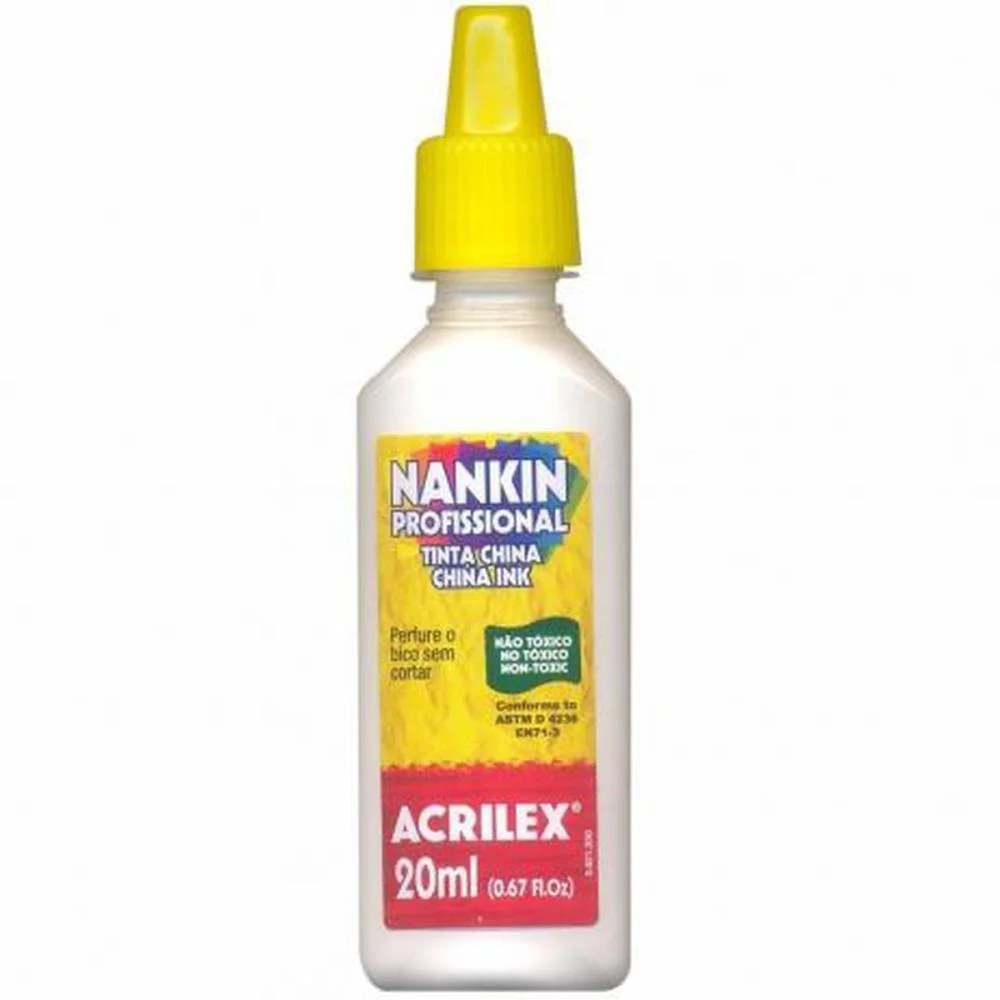 Tinta Nanquim Branco 20Ml. Acrilex (Duzia)
