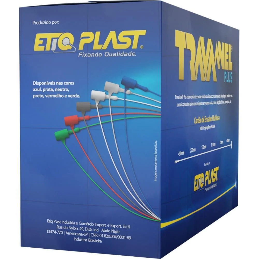 Trava Anel Plastico Plus 125Mm Neutro Etiq Plast (Cx-5000)