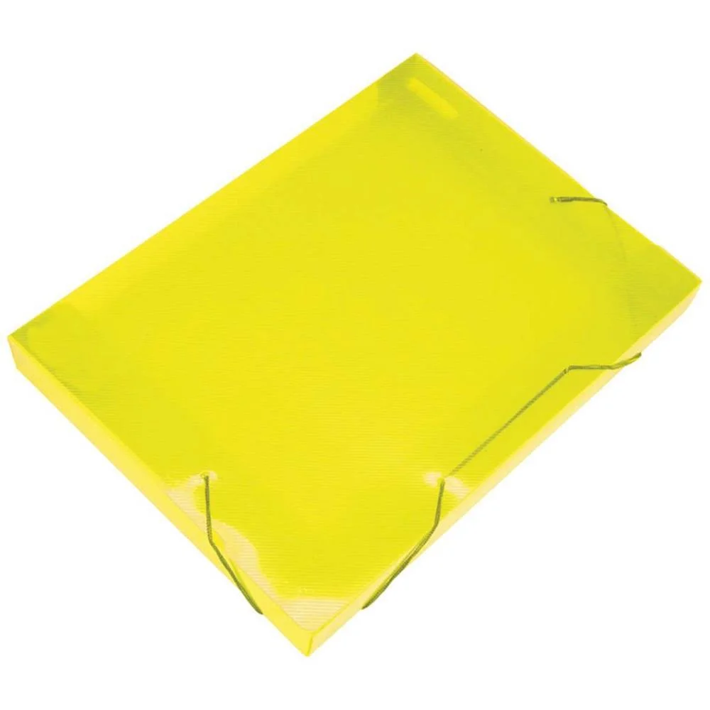 Pasta Aba Elastica Plastica Oficio 40Mm Amarela Soft Polibras (Pct.c/10)