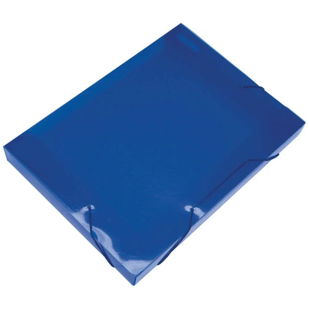 Pasta Aba Elastica Plastica Oficio 40Mm Azul Soft Polibras (Pct.c/10)