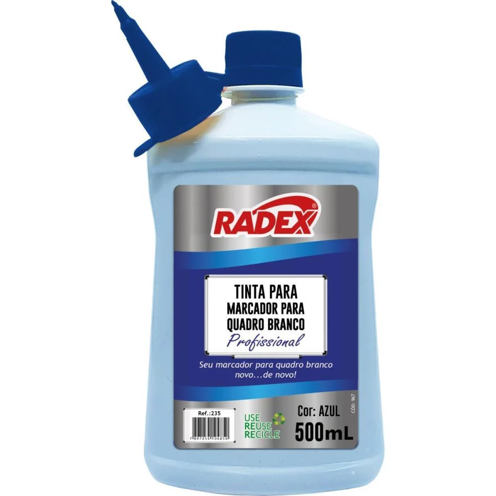 Tinta Marcador Quadro Branco Reabastecedor 500Ml Azul Radex