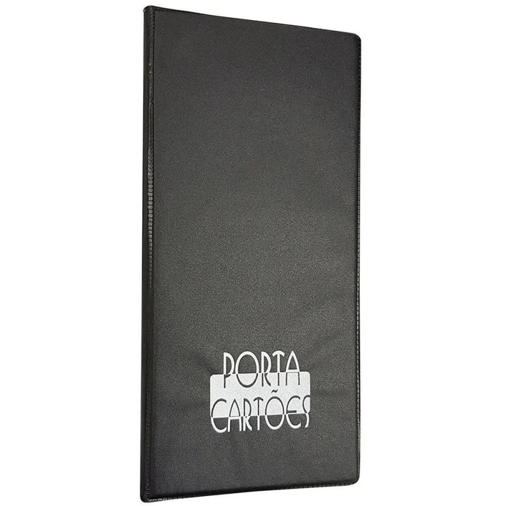 Porta Cartoes De Visita Preto 110X250Mm P/80 Cartoes Acp (Pct.c/04)