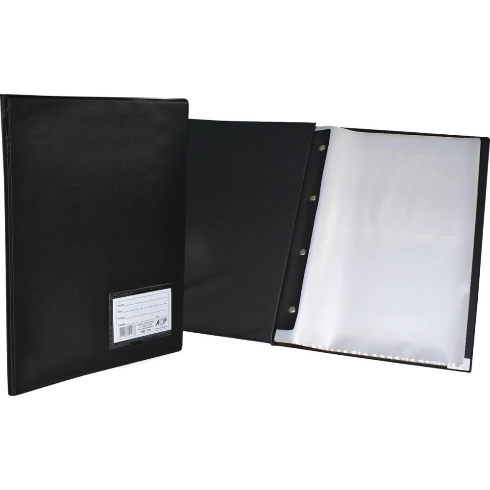Pasta Catalogo Oficio 10 Env. Finos Preta Acp (Pct.c/10)