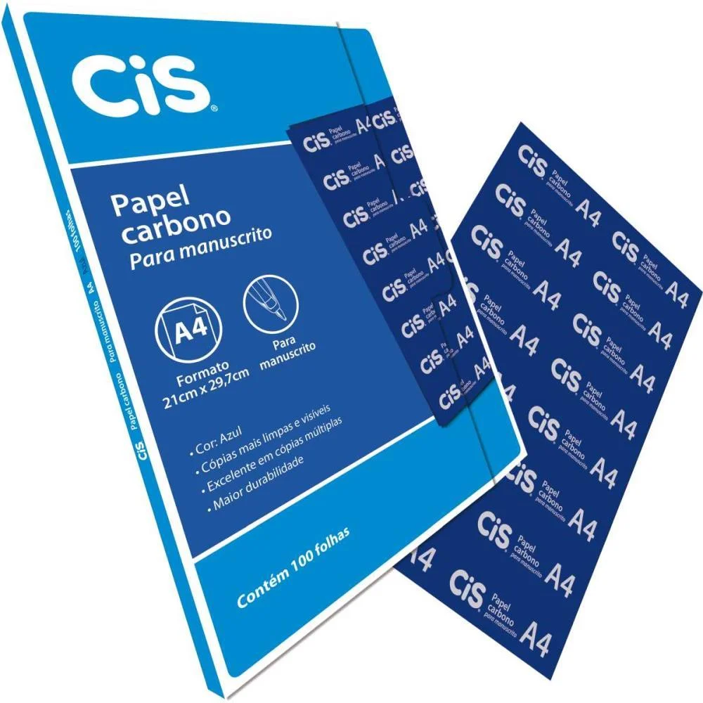 Papel Carbono Para Lapis Cis Azul A-4 Papel Sertic (Cx.c/100)