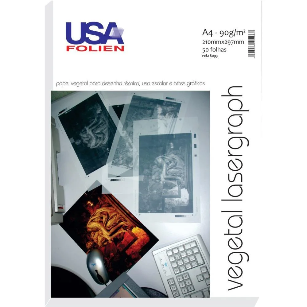 Papel Vegetal Lasergraph A4 90G. Usa Folien (Pct.c/50)